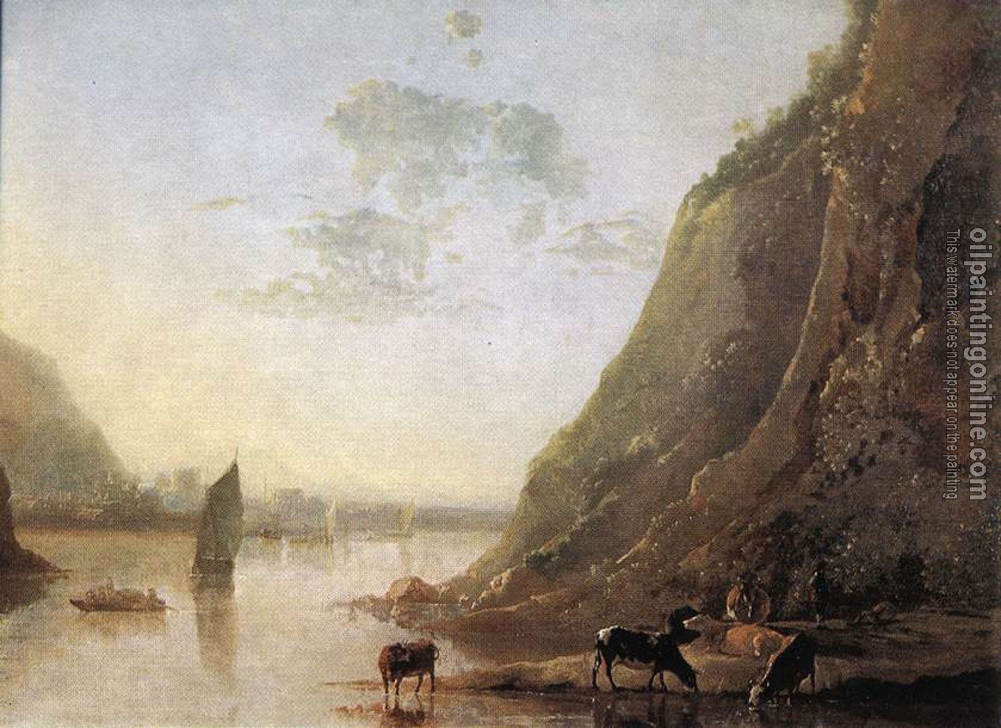 Aelbert Cuyp - River Bank With Cows